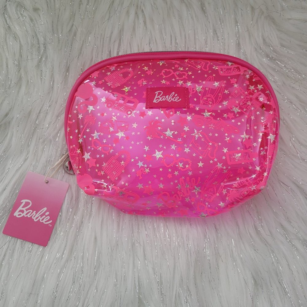 Barbie Pink Transparent Cosmetic Bag